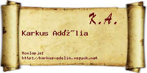 Karkus Adélia névjegykártya